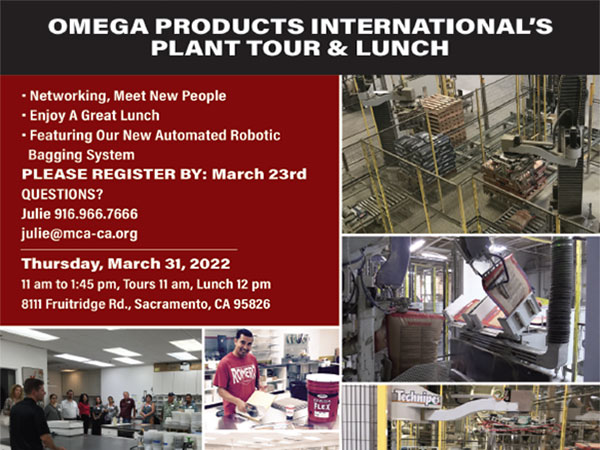 Omega Products International Plant Tour Sacramento Mason